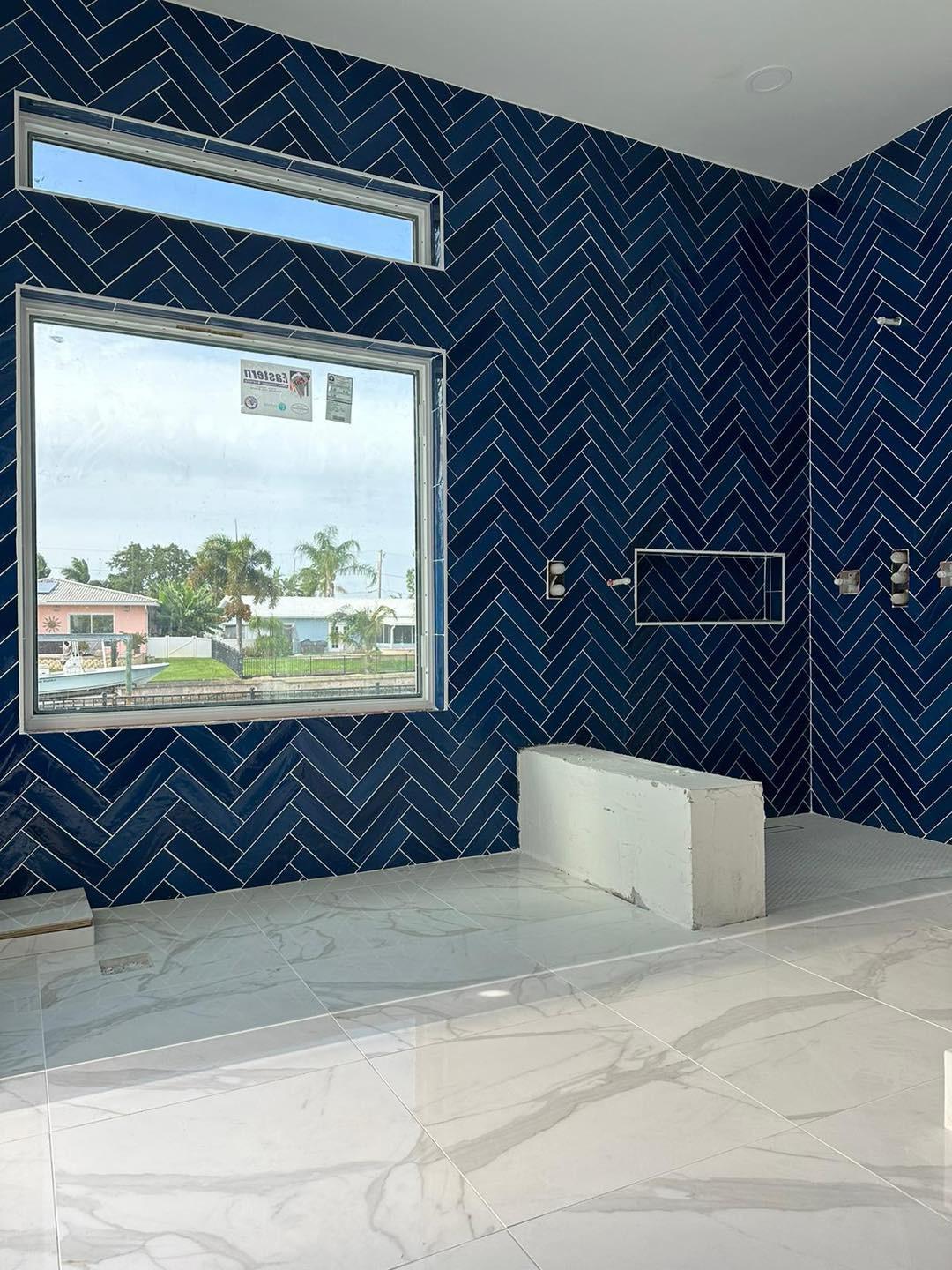 Modern Bathroom Renovation Riverview Tampa Florida by PF Tile Corp